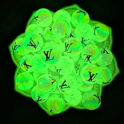 LV Luminous Glow Effect Designer Inspired Acrylic Beads for Beadable Pens, Stylus, Pencils, Keychains and More!