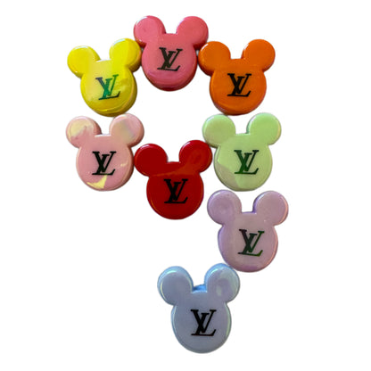 LV Mickey Mouse Head Designer Inspired Acrylic Beads for Beadable Pens, Stylus, Pencils, Keychains and More!