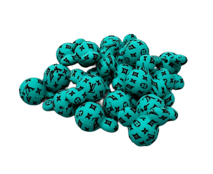 LV 3D Mouse Head Designer Inspired Silicone Focal Bead for Beadable Pens, Stylus, Pencils, Keychains and More