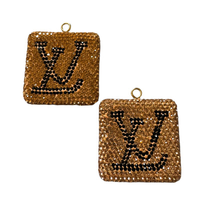 LV Rhinestone Pendant Designer Inspired Bead for Beadable Pens, Stylus, Pencils, Keychains and More!
