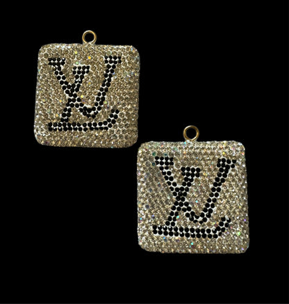 LV Rhinestone Pendant Designer Inspired Bead for Beadable Pens, Stylus, Pencils, Keychains and More!