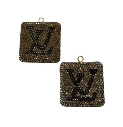 LV Rhinestone Pendant Designer Inspired Bead for Beadable Pens, Stylus, Pencils, Keychains and More!