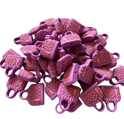 LV Rounded Purse or Hand Bag Designer Inspired Silicone Focal Bead for Beadable Pens, Stylus, Pencils, Keychains and More