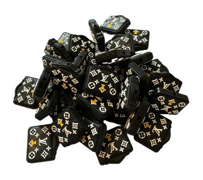 LV Valise or Purse Designer Inspired Silicone Focal Bead for Beadable Pens, Stylus, Pencils, Keychains and More