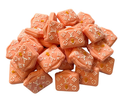 LV Valise or Purse Designer Inspired Silicone Focal Bead for Beadable Pens, Stylus, Pencils, Keychains and More