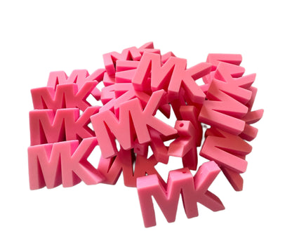 MK Letters Designer Inspired Silicone Focal Bead for Beadable Pens, Stylus, Pencils, Keychains and More