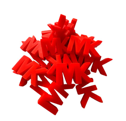 MK Letters Designer Inspired Silicone Focal Bead for Beadable Pens, Stylus, Pencils, Keychains and More