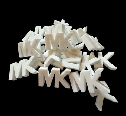 MK Letters Designer Inspired Silicone Focal Bead for Beadable Pens, Stylus, Pencils, Keychains and More
