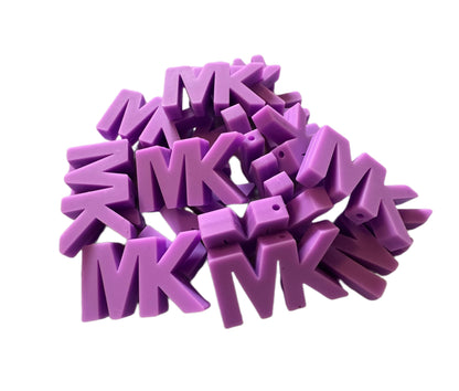 MK Letters Designer Inspired Silicone Focal Bead for Beadable Pens, Stylus, Pencils, Keychains and More