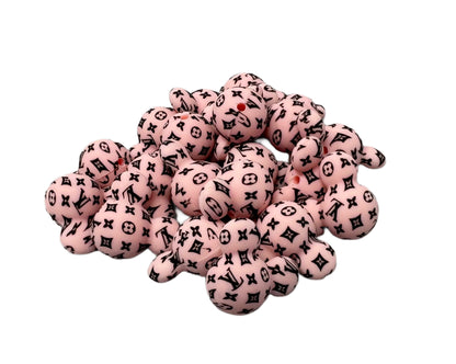 LV 3D Mouse Head Designer Inspired Silicone Focal Bead for Beadable Pens, Stylus, Pencils, Keychains and More