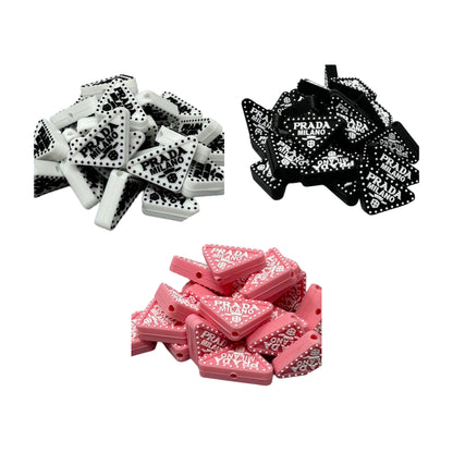 Prada Triangle Designer Inspired Silicone Focal Bead for Beadable Pens, Stylus, Pencils, Keychains and More