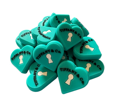 Tiffany Heart Designer Inspired Silicone Focal Bead for Beadable Pens, Stylus, Pencils, Keychains and More