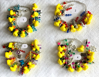 Cruising Ducks Duck-a-palooza Cha Cha Bracelet with Metal Charms and Glass Beads