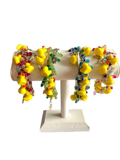 Cruising Ducks Duck-a-palooza Cha Cha Bracelet with Metal Charms and Glass Beads
