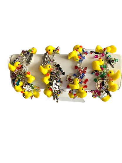 Cruising Ducks Duck-a-palooza Cha Cha Bracelet with Metal Charms and Glass Beads