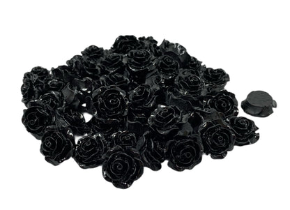 New Price! 17mm Vampire Red and Goth Black Rose Flower Cabochon Charm Flat Back DYI Phone Cases Water Bottles Scrapbook Hair Accessory