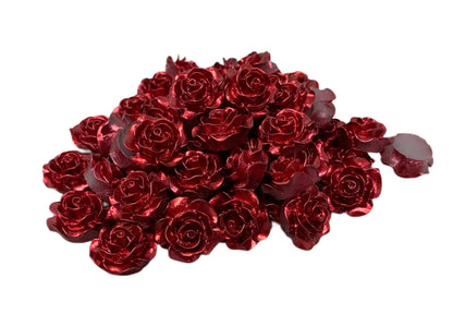 New Price! 17mm Vampire Red and Goth Black Rose Flower Cabochon Charm Flat Back DYI Phone Cases Water Bottles Scrapbook Hair Accessory