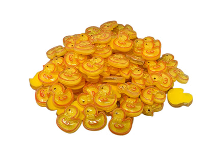 22mm Yellow Acrylic Duck Charm Cabochon DYI Phone Cases Scrapbook Hair Accessory Water Bottle Decorative Cruising Ducks Flat Back Flatback
