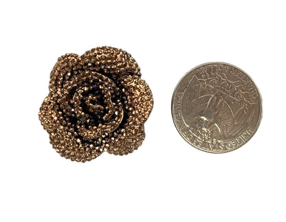 New Price! 5 Pieces 29mm Shiny Metallic Look Large Size Bronze Resin Rose Flower Cabochon Flat Back for DYI Phone Cases Water Bottles Hair