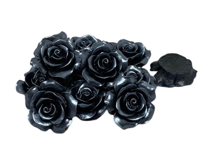 New Price! 34mm Pearl Coating Purple Resin Rose Flower Cabochon Flat Back Perfect DYI Phone Cases Water Bottles Scrapbook Hair Accessory