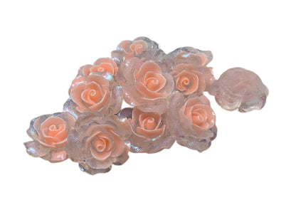 New Price! 35mm Extra Large Glitter Resin Rose Flower Cabochon Flat Back Perfect DYI Phone Cases Water Bottles Scrapbook Hair Accessory