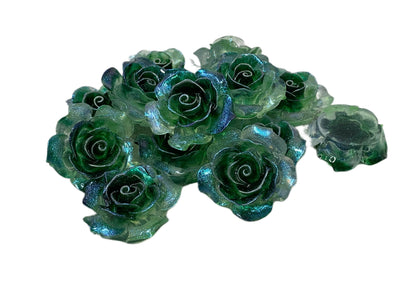 New Price! 35mm Extra Large Glitter Resin Rose Flower Cabochon Flat Back Perfect DYI Phone Cases Water Bottles Scrapbook Hair Accessory