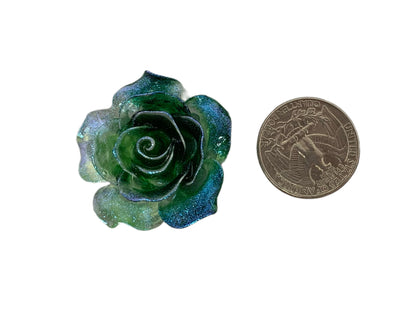 New Price! 35mm Extra Large Glitter Resin Rose Flower Cabochon Flat Back Perfect DYI Phone Cases Water Bottles Scrapbook Hair Accessory