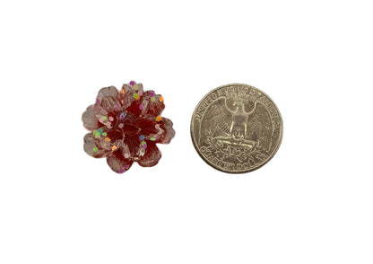 New Price! 22mm GLOW Clear with Mixed Color Flower Charm Cabochon Flat Back DYI Phone Cases Water Bottles Scrapbook Hair Accessory