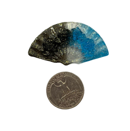 New Price! 29mm Sparkle Glitter Fan Resin Cabochon Mix Flat Back DYI Phone Cases Water Bottle Scrapbook Hair Accessory Decorative Floral