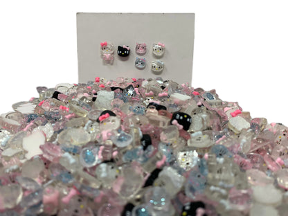 New Price! In Love with Kitty Nail Charm Mix with Unusual All Black Hello Kitty Head Cabochon DYI Phone Cases Hair Accessories Decorative