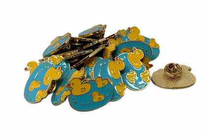 Enamel Duck Pin Family with Momma and Babies on a Pond Rubber Duckie Style Cabochon DYI Scrapbook Hair Accessory Decorative Cruising Ducks