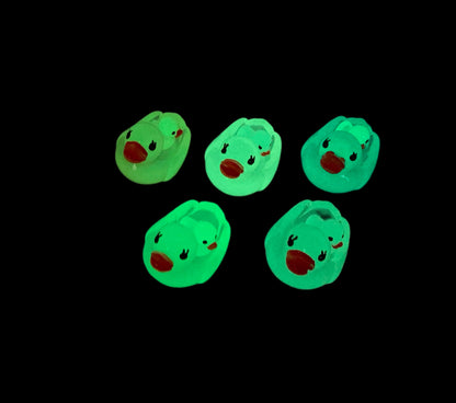 2 Piece Set GLOW Colourful 3D Resin Duck Momma and Baby Style Cabochon DYI Phone Cases Scrapbook Hair Accessory Decorative Cruising Ducks