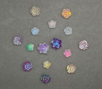 New Price Magical Bouquet Nail Charm Mix with Color Changing and GLOW Rose and Lotus Flowers Cabochon DYI Phone Cases Hair Accessories