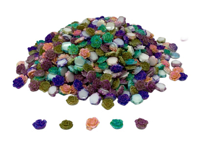 New Price! 7mm Ink Died Flowers Nail Charm Mix Flower Cabochon DYI Phone Cases Scrapbook Hair Accessories