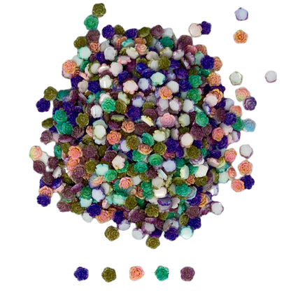 New Price! 7mm Ink Died Flowers Nail Charm Mix Flower Cabochon DYI Phone Cases Scrapbook Hair Accessories