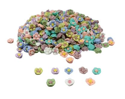 New Price! 8mm Flowers with Spiraled Centers Nail Charm Mix Flower Cabochon DYI Phone Cases Scrapbook Hair Accessories