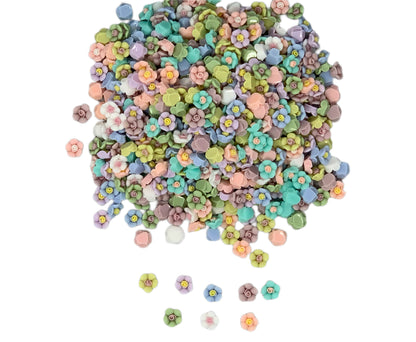 New Price! 8mm Flowers with Spiraled Centers Nail Charm Mix Flower Cabochon DYI Phone Cases Scrapbook Hair Accessories