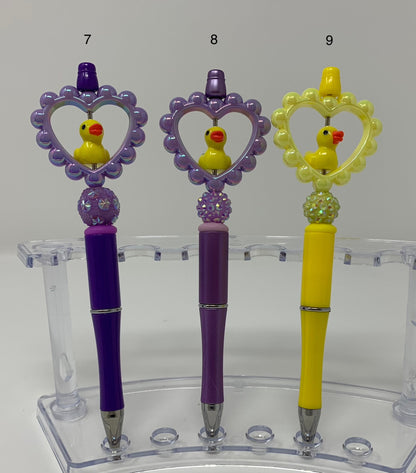 Cute Heart Frame with Duck Beadable Pen for Your Next Cruise or a Jeep Lover Cruising Ducks DYI Beads Focals