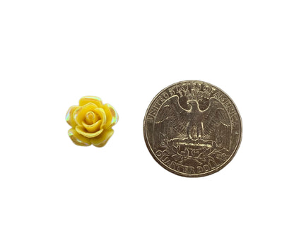 New Price! 13mm Mixed AB Pastel Rose Flower Charm Cabochon Embellishment Flat Back DYI Phone Cases Water Bottles Scrapbook Hair Accessory