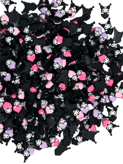 New Price! For the Love of KuKu Kuromi Sanrio Nail Charm Mix Cabochon DYI Phone Cases Scrapbook Hair Accessories Decorative