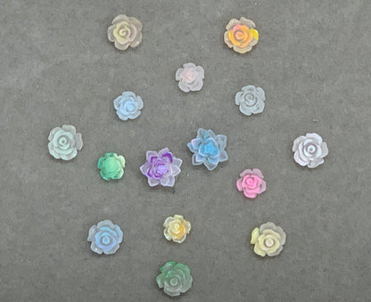 New Price Magical Bouquet Nail Charm Mix with Color Changing and GLOW Rose and Lotus Flowers Cabochon DYI Phone Cases Hair Accessories