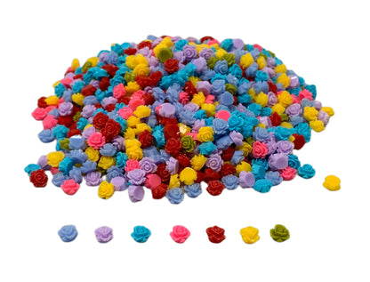 New Price! 5.5mm Vibrant Roses Nail Charm Mix Flower Cabochon DYI Phone Cases Scrapbook Hair Accessories