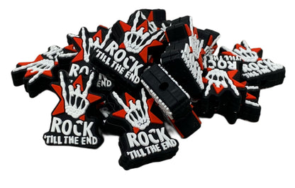 Rock ‘Till the End Focal Bead for Beadable Pens, Stylus, Pencils, Keychains and More Boney Fingers Throwing Horns
