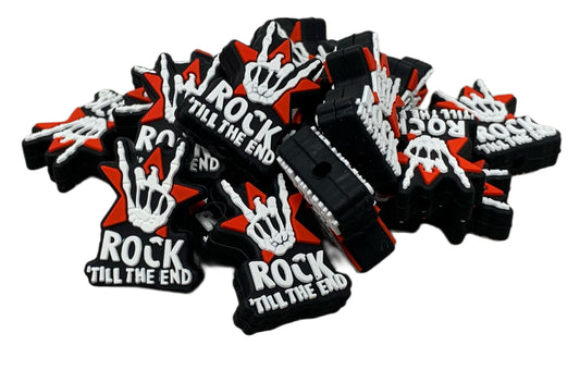 Rock ‘Till the End Focal Bead for Beadable Pens, Stylus, Pencils, Keychains and More Boney Fingers Throwing Horns