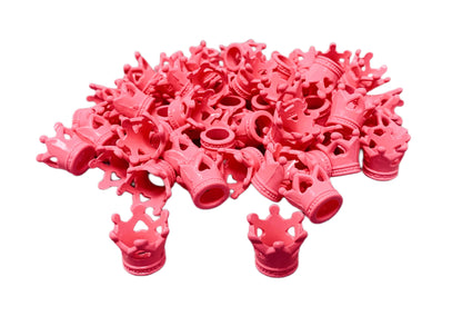 Opaque Pink Tall Acrylic Crown Spacer Beads for Beadable Pen Keychain Bracelet and more for Your DIY Creations and Super Cute for Ducks