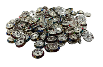 So Shiny! Multi Colored Rhinestone Spacer Beads for Beadable Pen Stylus Keychain Bracelet and more for Your DIY Creations