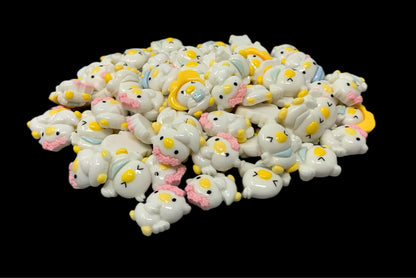 Flat Back White Duck Resin Rubber Duckie Style Cabochon Charm DYI Phone Cases Scrapbook Hair Accessory Bracelet Decorative Cruising Ducks