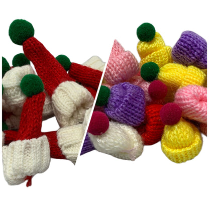 Knitted Doll Hat or Toque with Pom Pom for a Winter or Christmas Wardrobe Decorate Your Cruising Ducks
