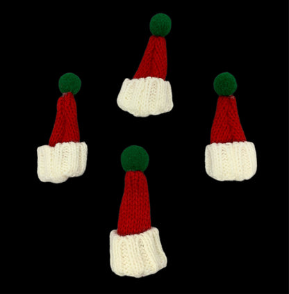 Knitted Doll Hat or Toque with Pom Pom for a Winter or Christmas Wardrobe Decorate Your Cruising Ducks