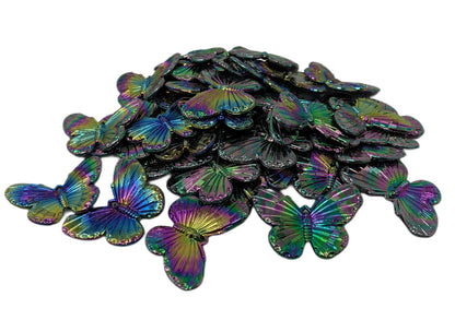 Colorful Acrylic Butterfly Cabochon Charm Mix. Butterflies are Flat Back for DYI Phone Cases Water Bottle Scrapbook Hair Accessory